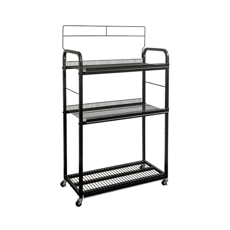 Small mobile shelf with wheels, movable type, supermarket snack display rack