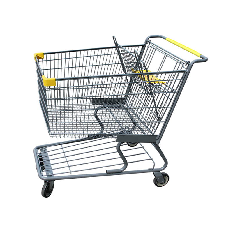 Double-Tier, High-Capacity Supermarket Shopping Cart