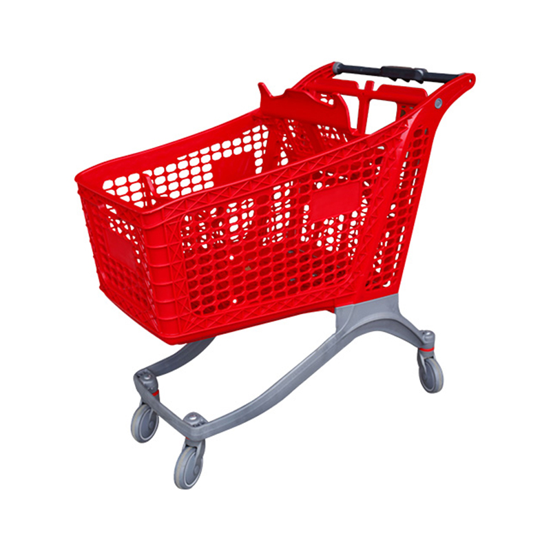 All-Plastic Shopping Cart — Large Capacity Model with Silent Swivel Wheels
