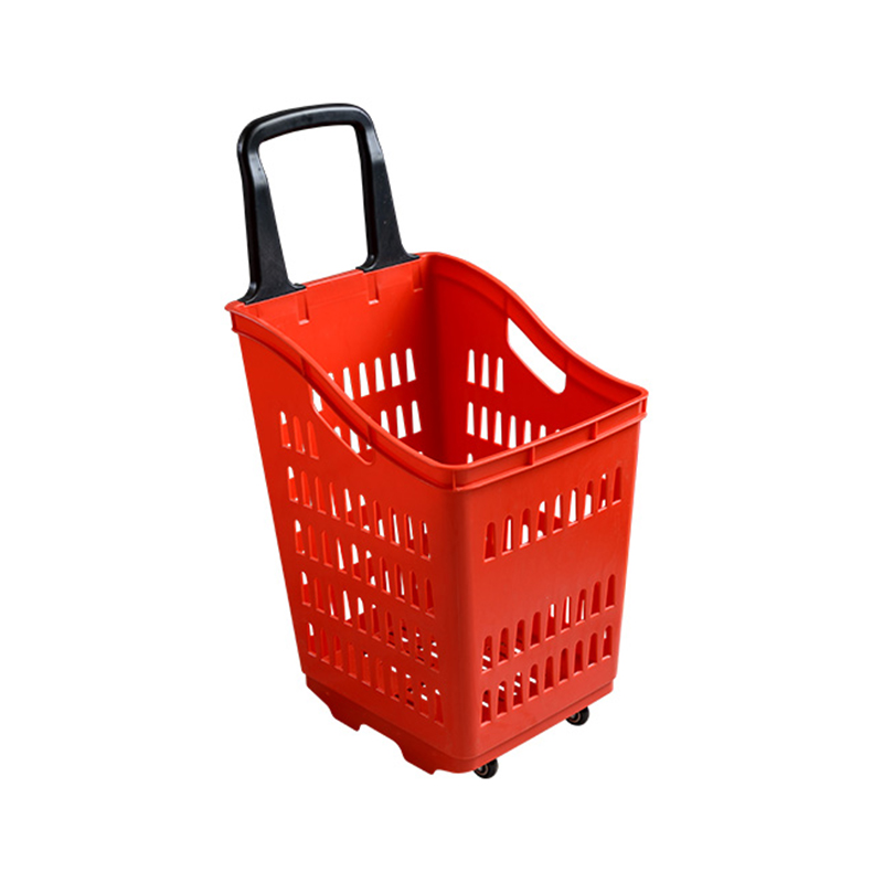 Wheeled Shopping Basket with Retractable Handle — High-Capacity, Breathable, and Stackable