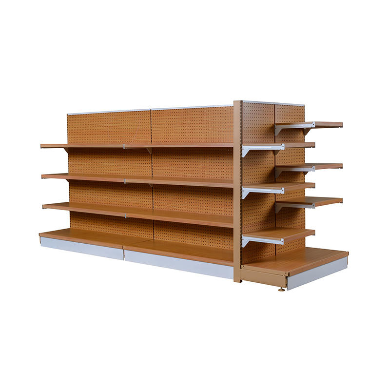 Convenience store and supermarket wood grain double-sided display rack
